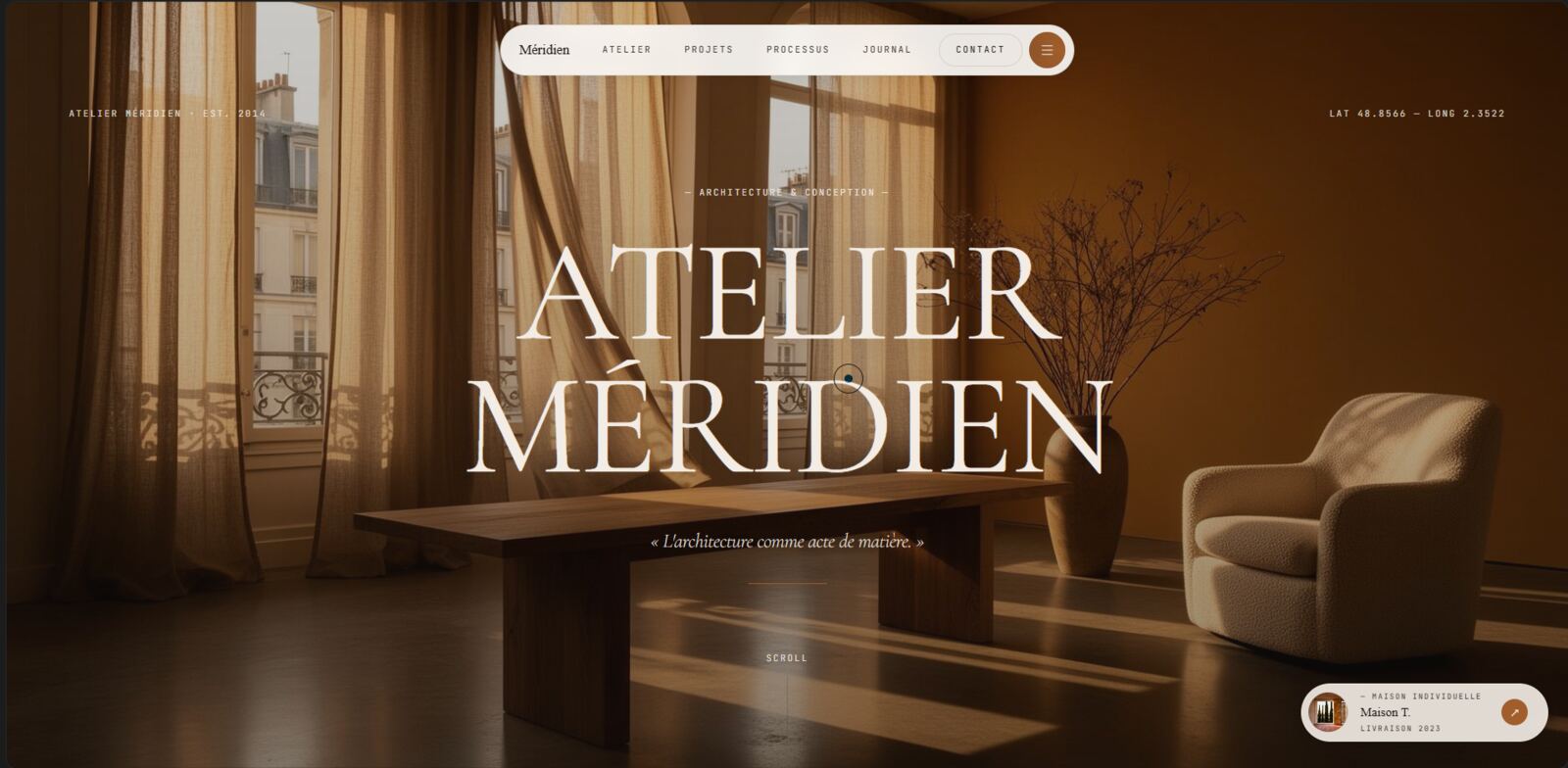 Démo de site web Architecture — aperçu créé par Qiblo Studio